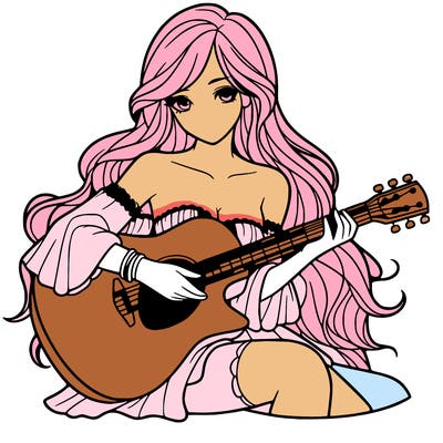 beautiful girl playing the guitar