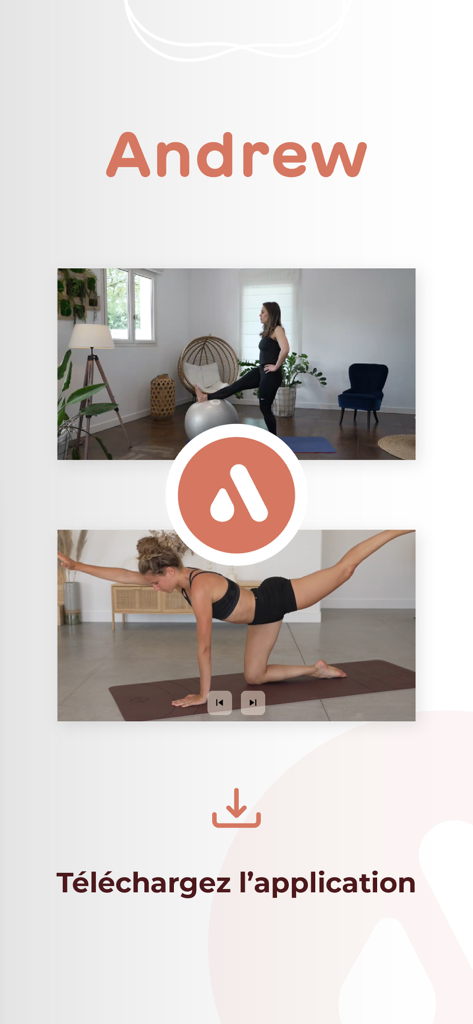 Andrew health app showing women performing mobility and functional exercises