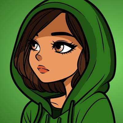 a woman wearing a hoodie