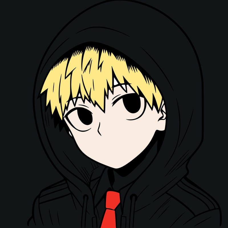manga character with a hoodie
