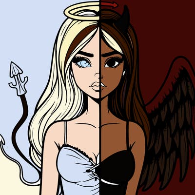 devil vs angel realistic girl