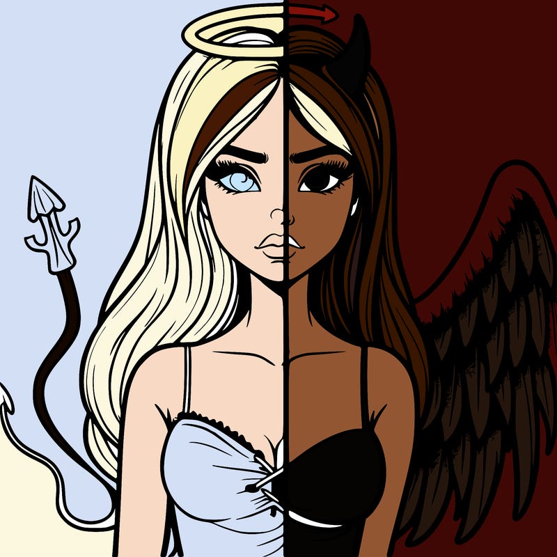devil vs angel realistic girl