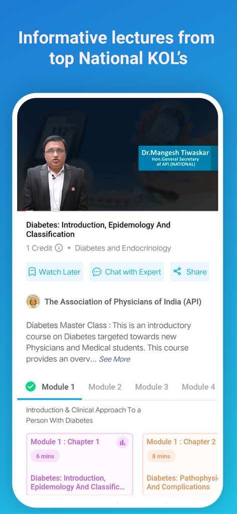 OC Doctor - Medical education video module on the OC Doctor app.