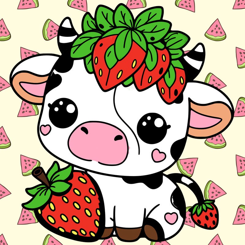 cute strawberry cow
