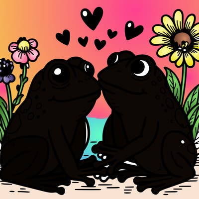 frogs in love