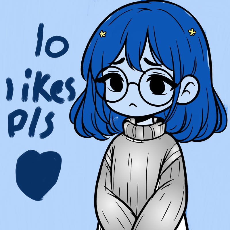 sad girl with glasses in a sweater