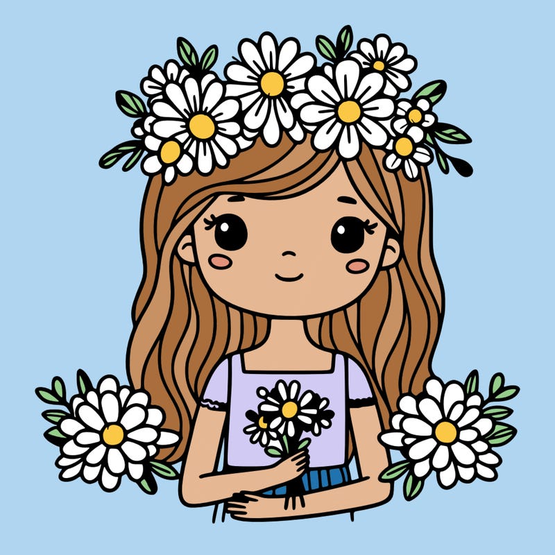 girl with flowers crown