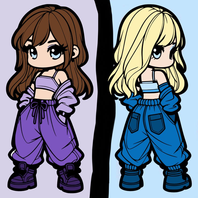 girl in crop top and baggy pants