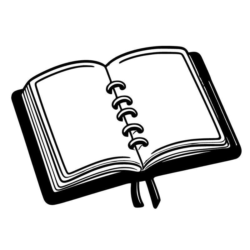 open note book blank