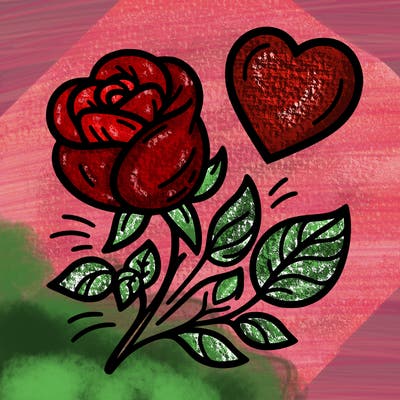 rose and heart