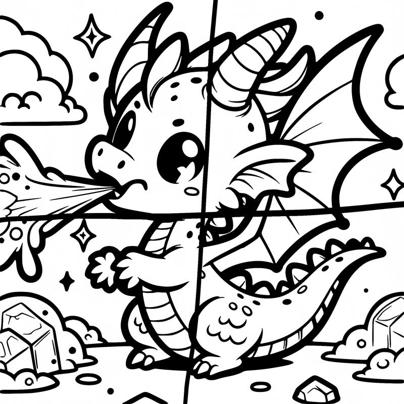 a dragon with wings shooting ice out of its mouth cute