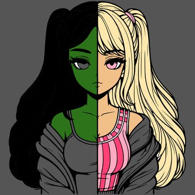 realistic girl split