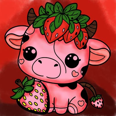 cute strawberry cow
