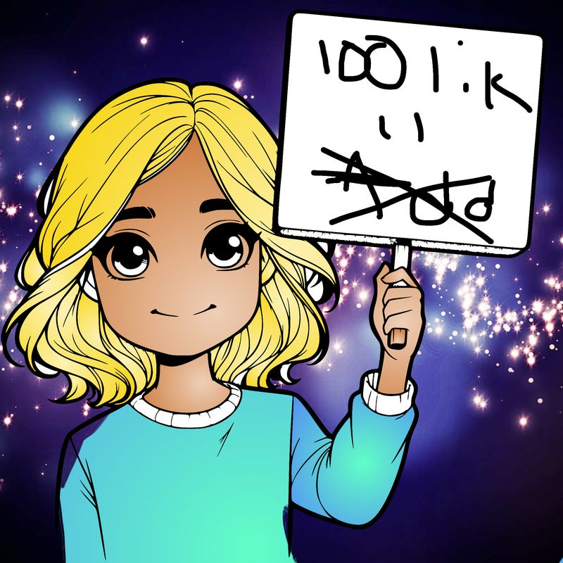 realistic girl holding up a sign