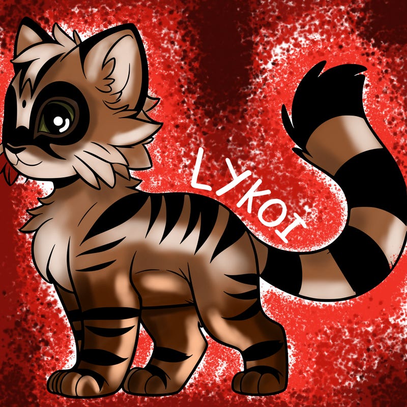 therian with a cat mask and tail