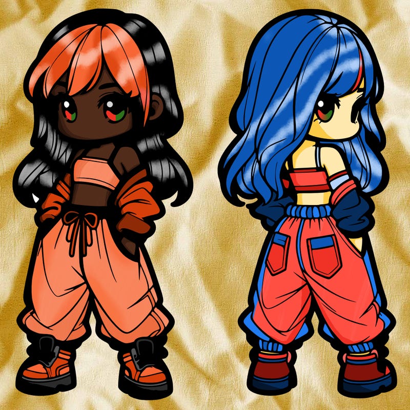 girl in crop top and baggy pants