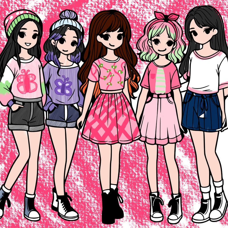 a group of five girls