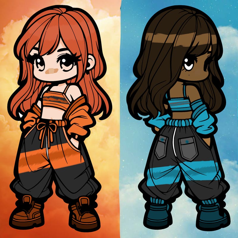 girl in crop top and baggy pants