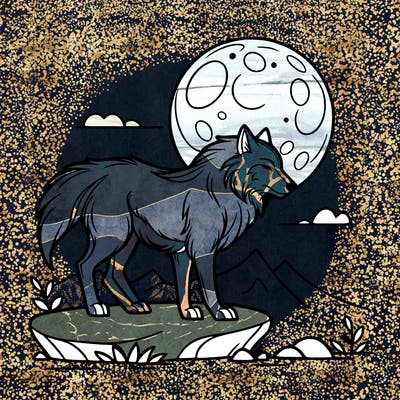wolf moonlight