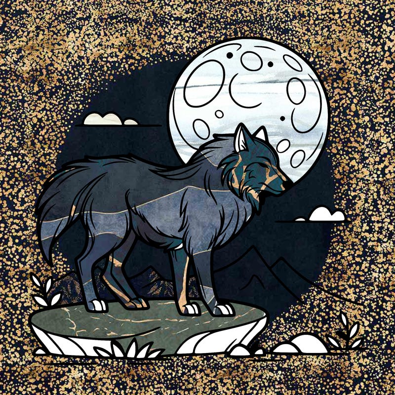 wolf moonlight