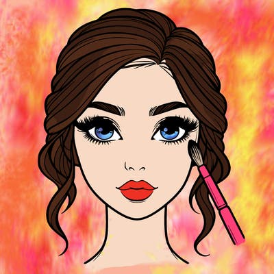 realistic person with makeup