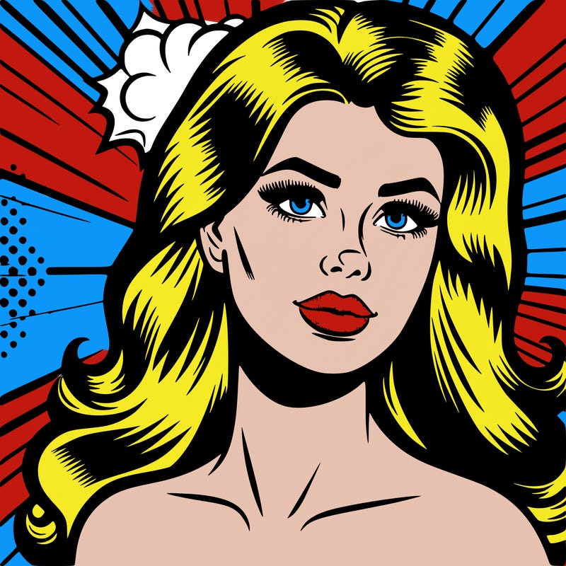 pop art style woman