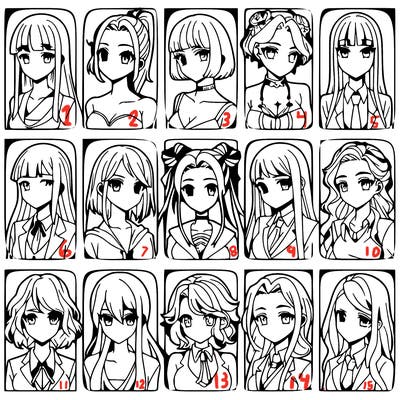 girls that look diffrent anime