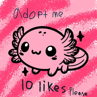 cute easy baby axolotl