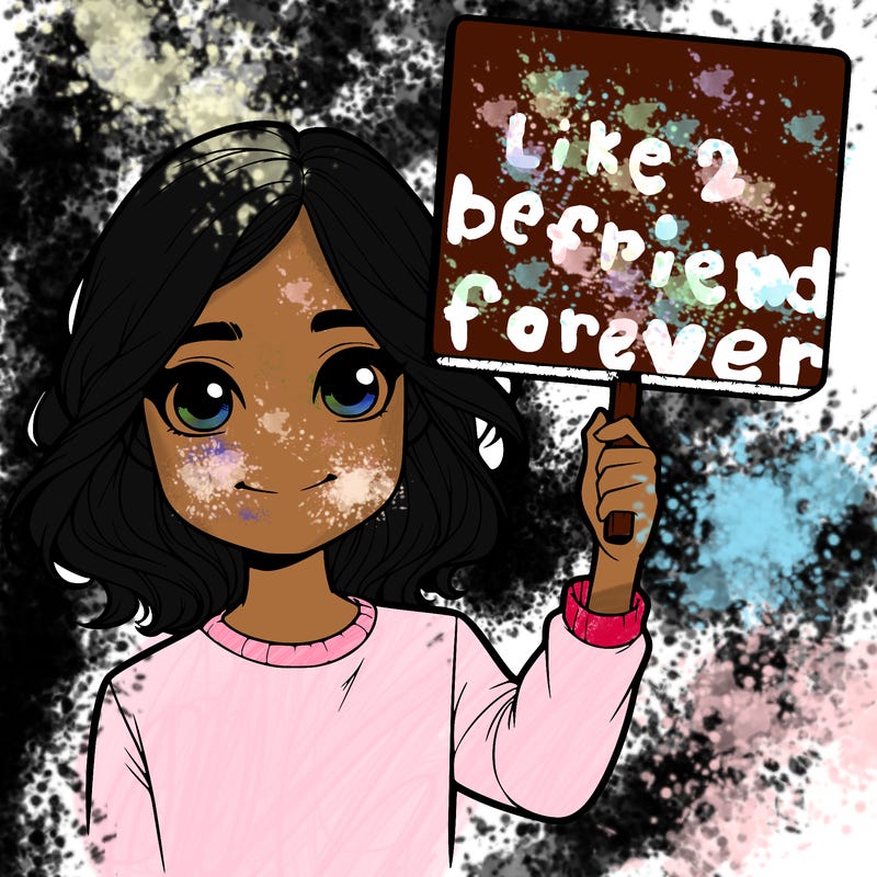 realistic girl holding up a sign