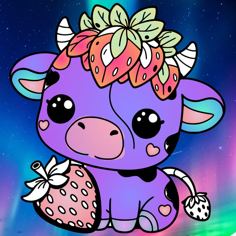 cute strawberry cow