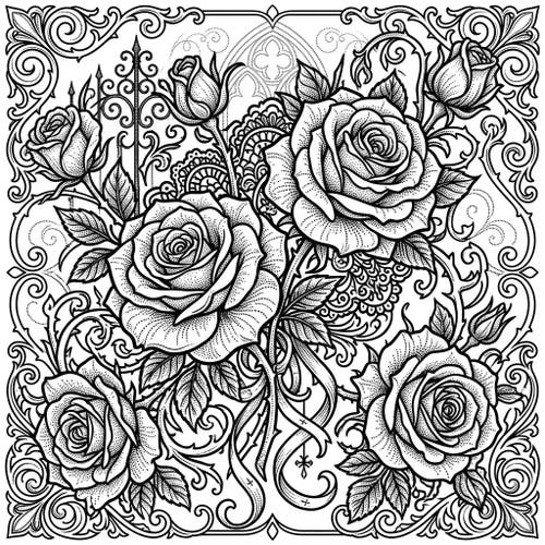 Dot Work Rose