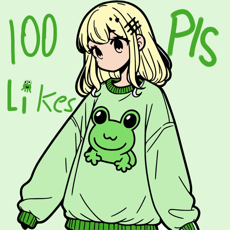 girl wearing frogging sweatshirt