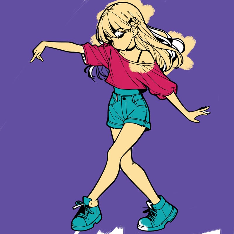realistic girl danceing