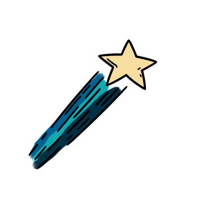 a shooting star in the sky