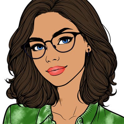 realistic woman with glasses