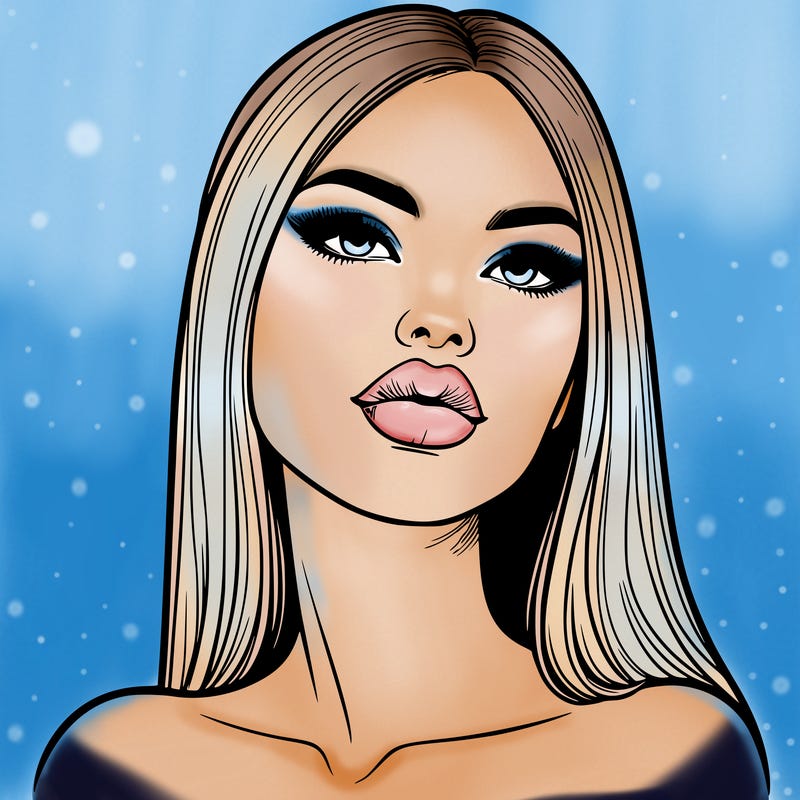 realistic woman with full lips