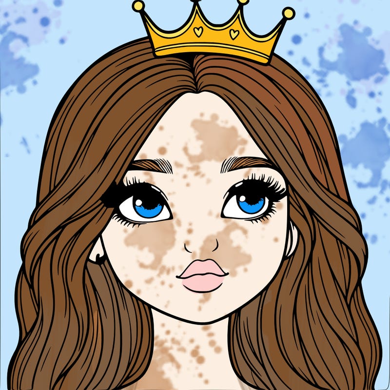 a realistic girl with a crown on
