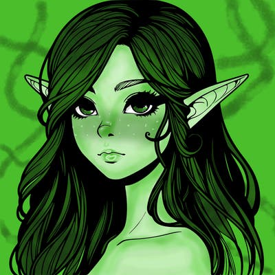 elf girl realistic dark fantasy