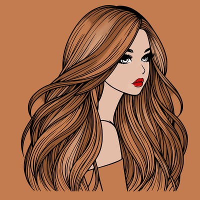 realistic girl with long realistic hair