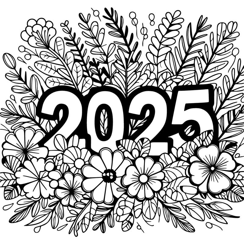 2025 floral big numbers