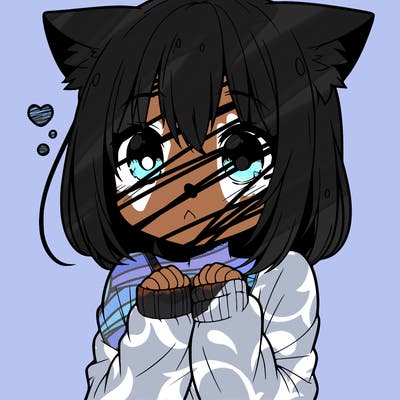 shy anime catgirl