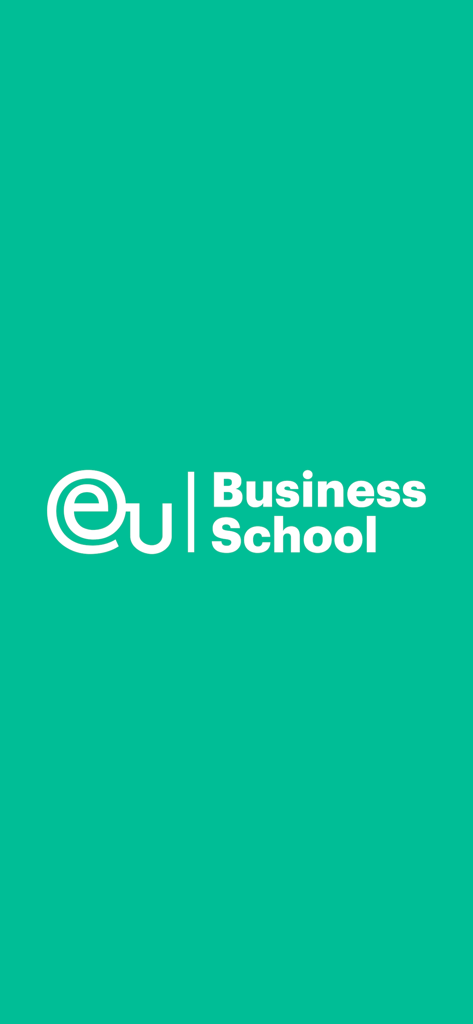 EUBSEventsCareers - Logo della EU Business School su sfondo turchese