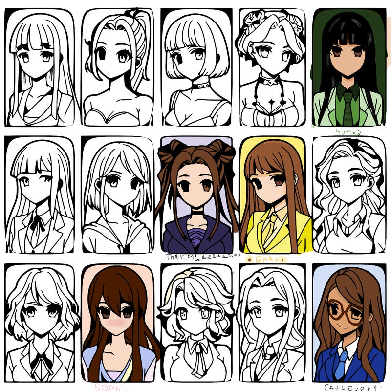 girls that look diffrent anime