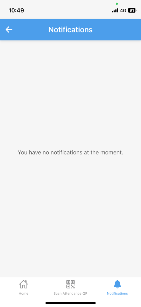 iCloudEMSV2 - icloudemsv2 notifications screen with no alerts