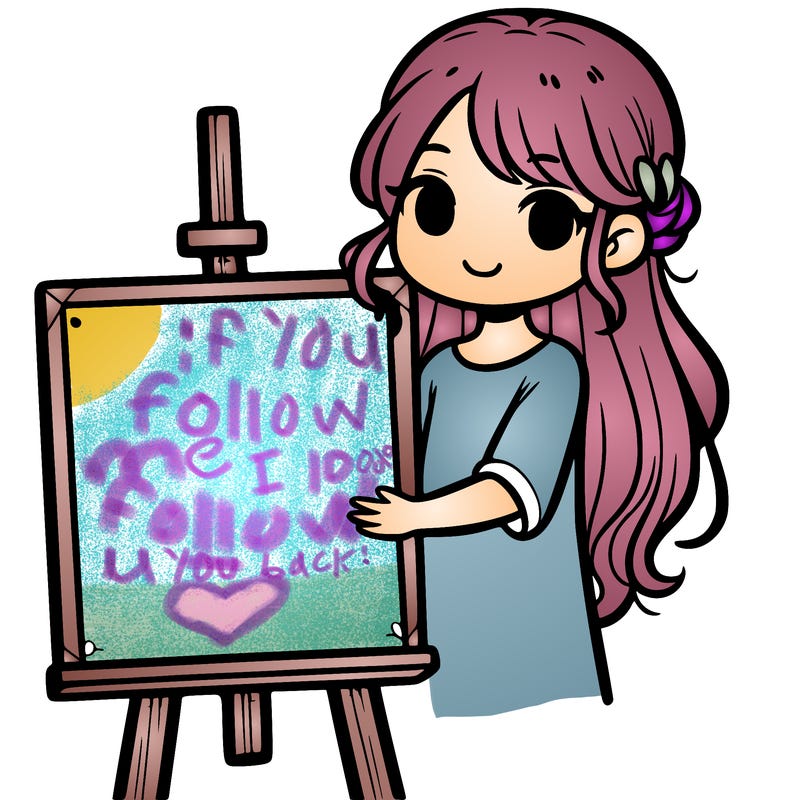 girl holding empty canvas