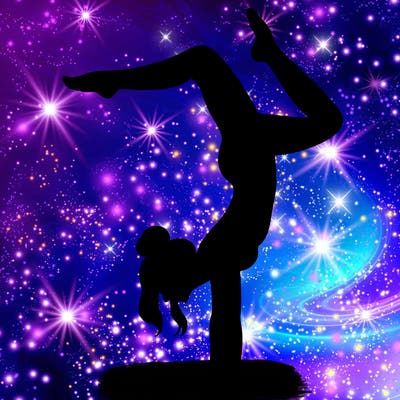 a woman doing a handstand