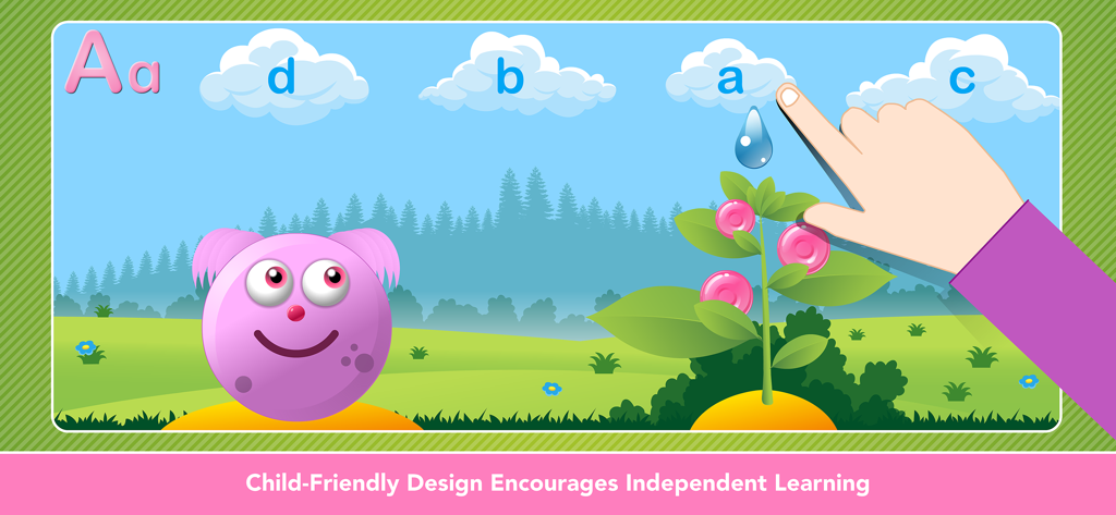 Preschool / Kindergarten Games - An interactive letter recognition game for toddlers featuring a friendly character and alphabet learning activities