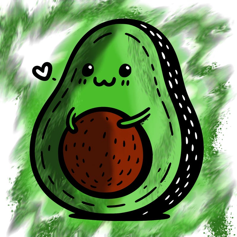 an avocado hugging an avocado