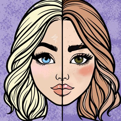 realistic girl split half