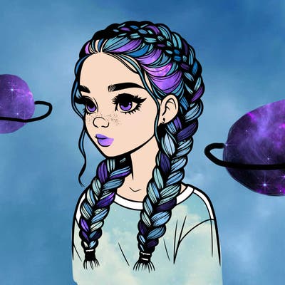 realistic girl with braids